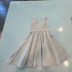 Adorable Cream Polka Dot Kids Dress